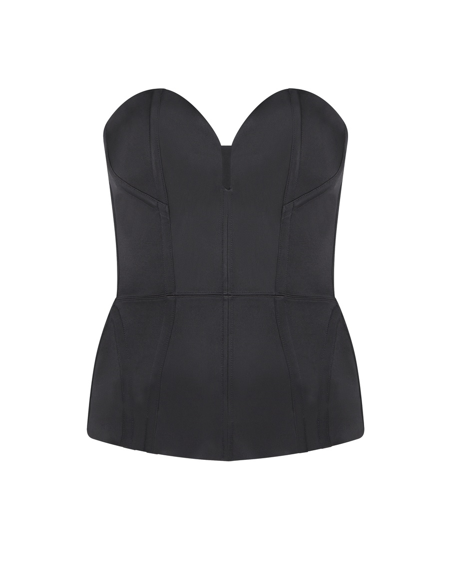 Черный корсет Gena Satin