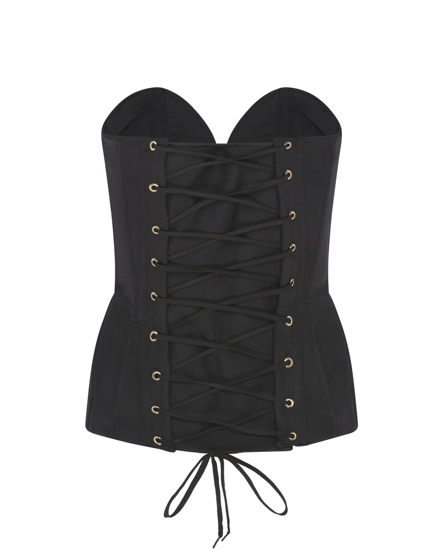 Черный корсет Gena Satin