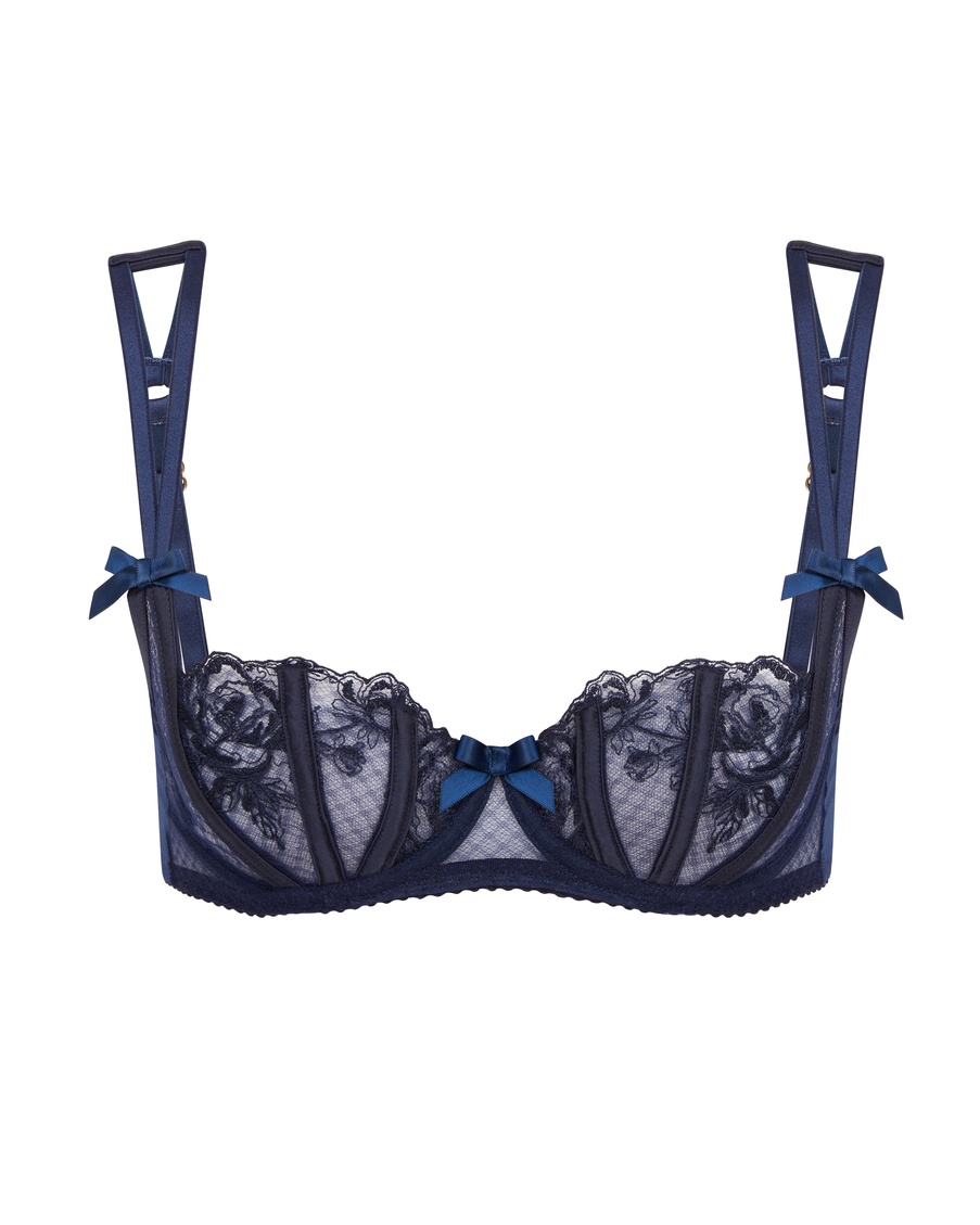 Темно-синий бюстгальтер балконет Rosia