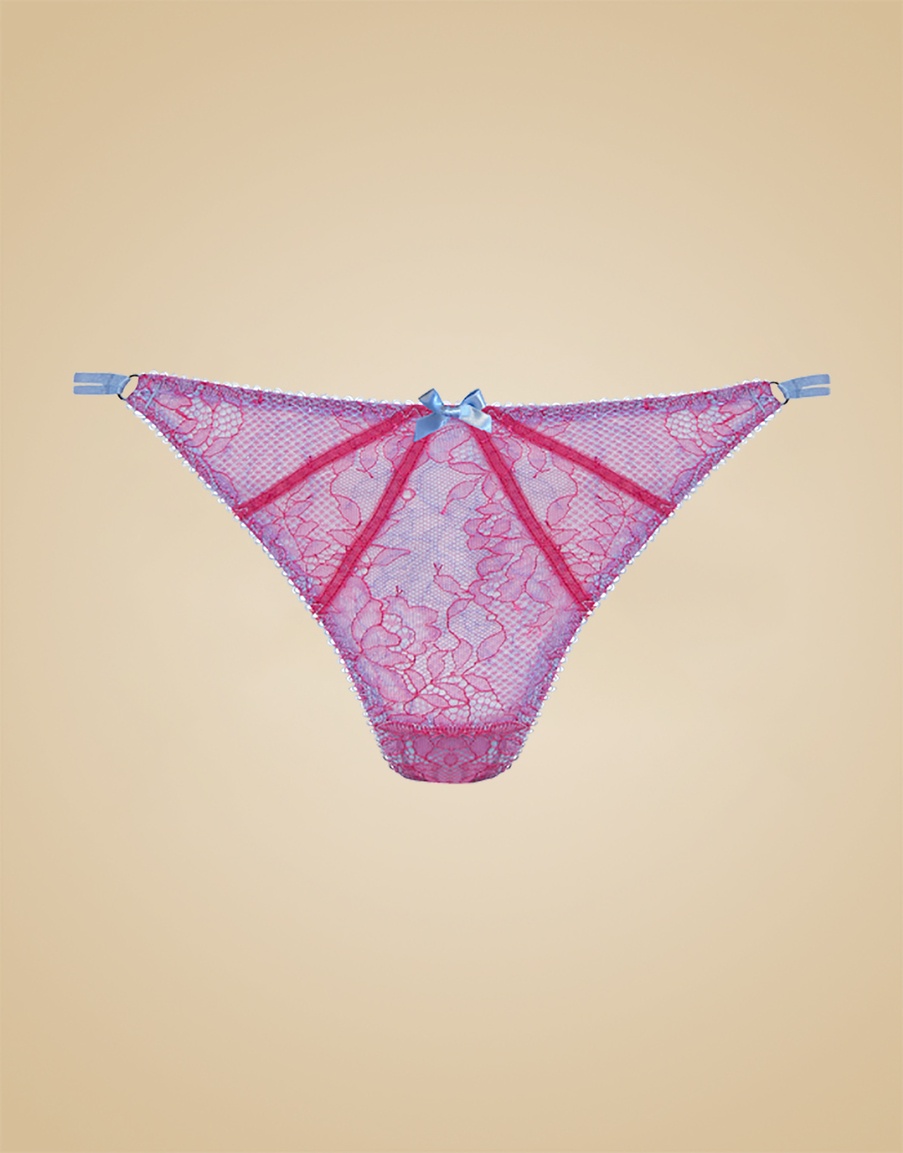 Розовые кружевные трусы стринги Darya