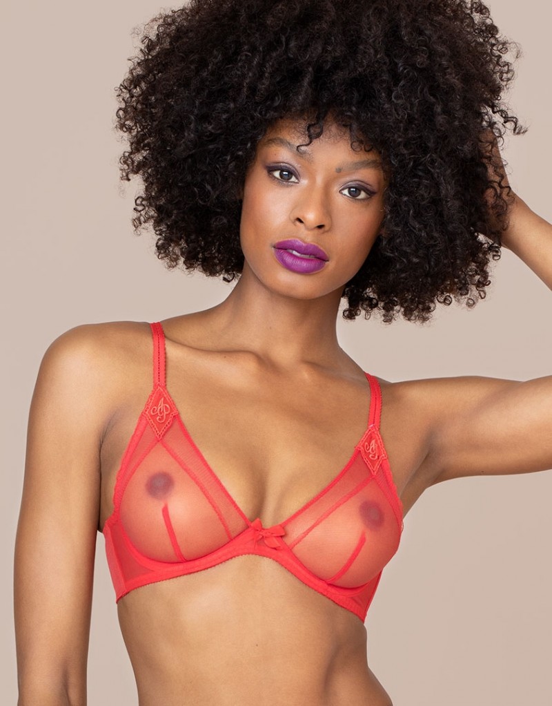 CasperКрасный прозрачный бюстгальтер с мягкой чашкой Casper