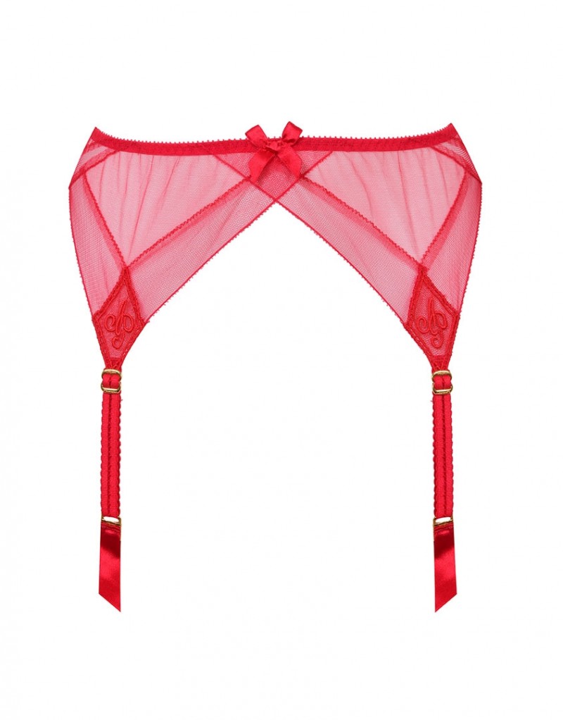 CasperКрасный пояс для чулок с монограммами Casper