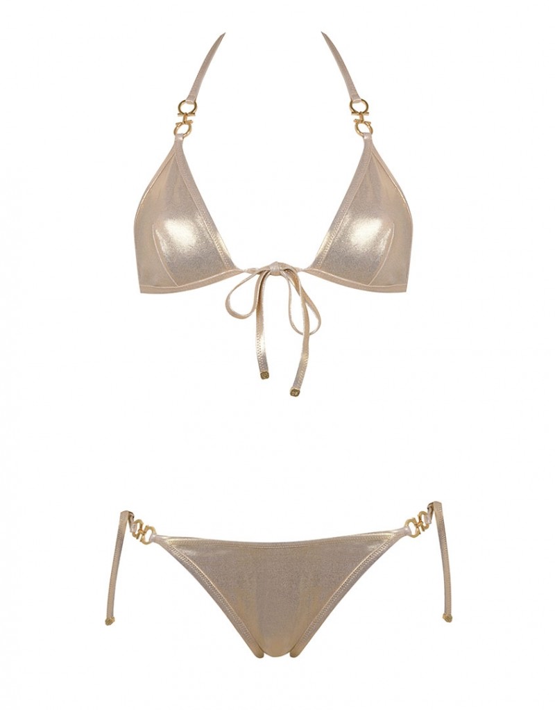 BrontieЗолотистый лиф купальника Brontie