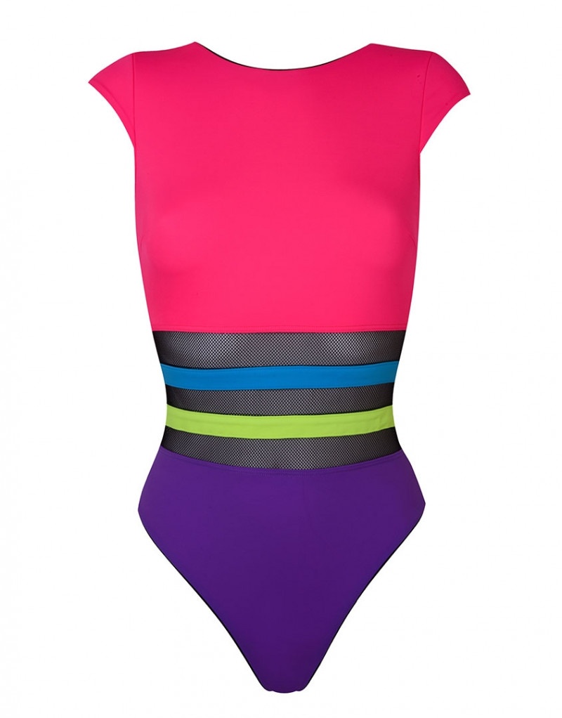 ZenayaРозово-фиолетовый сплошной купальник Zenaya