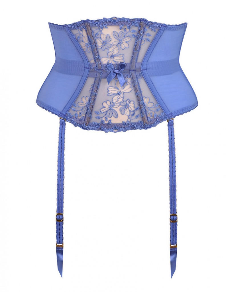 FlorellaГолубой пояс для чулок с отделкой кружевом Florella