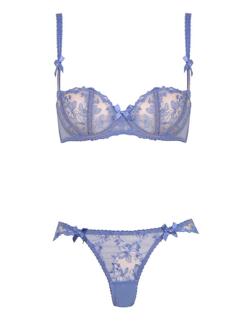 FlorellaГолубые классические трусы из кружева Florella