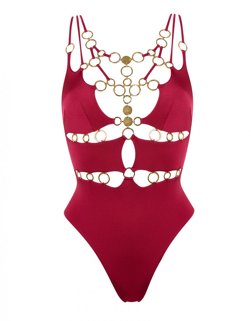 DavineКрасный сплошной купальник Davine