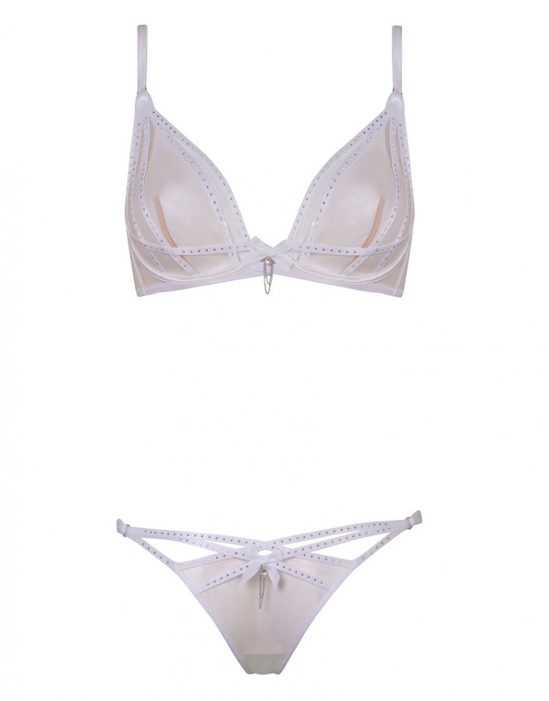 RubiБелые классические трусы с кристаллами Rubi