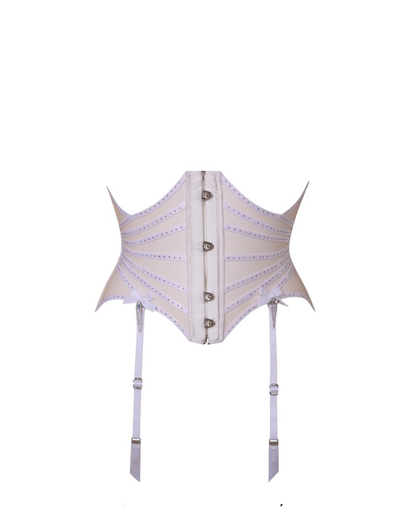 RubiБелый корсетный пояс для чулок Rubi