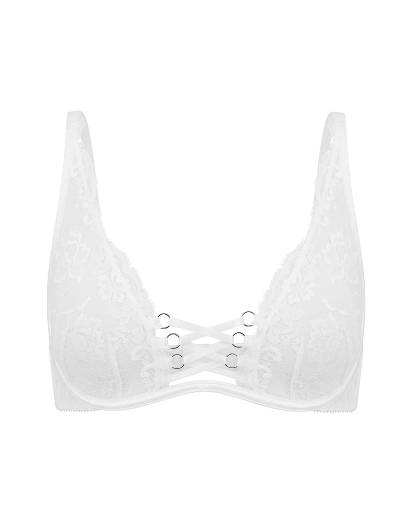 EssieБелый кружевной бюстгальтер с глубокой чашкой Essie