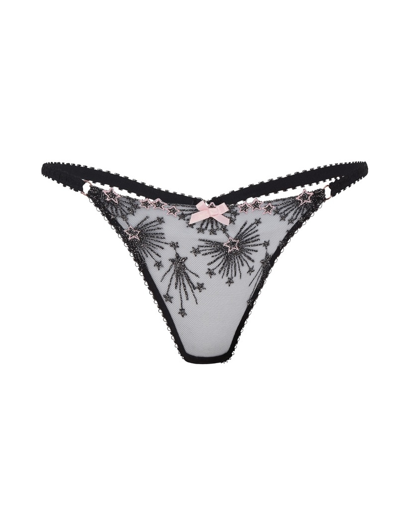 KaylieТрусы стринги черного цвета с вышивкой Kaylie