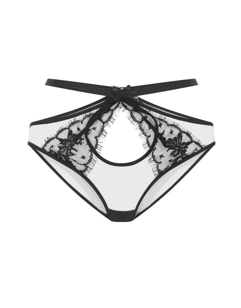 KourtneyЧерные трусы с высокой посадкой и кружевом Kourtney