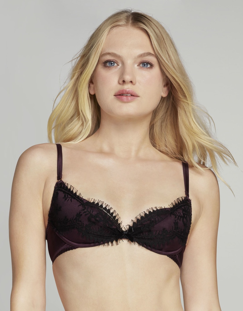 MadylinСливово-черный шелковый бюстгальтер с плотной чашкой Madylin