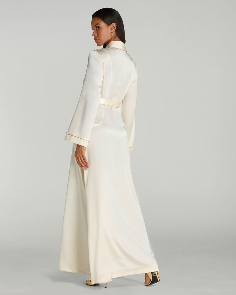 ClassicДлинный шелковый халат цвета слоновой кости Classic