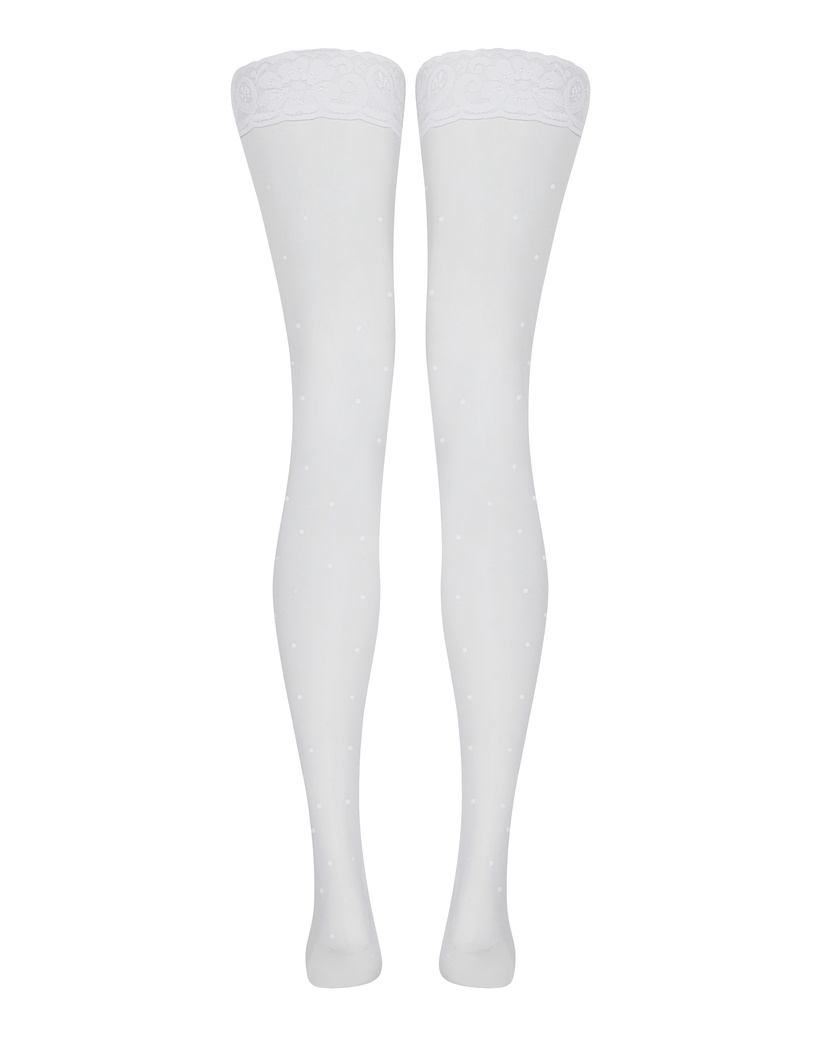 UnaБелые чулки на резинке Una