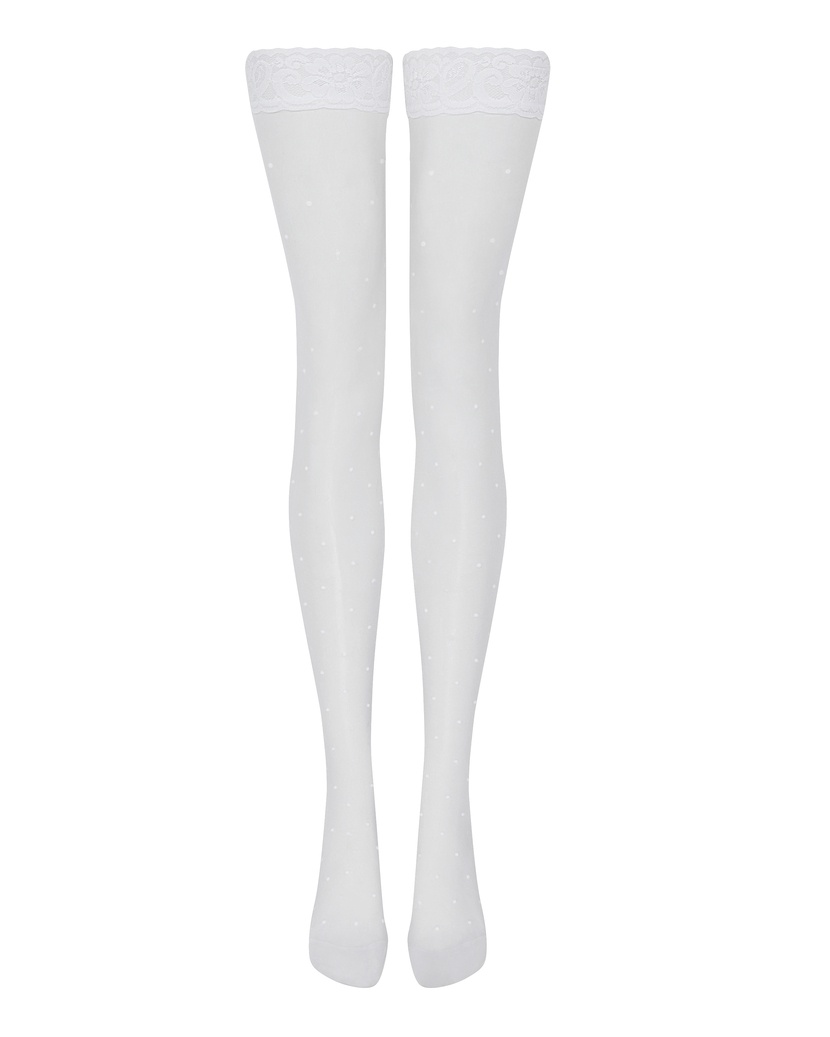 UnaБелые чулки на резинке Una
