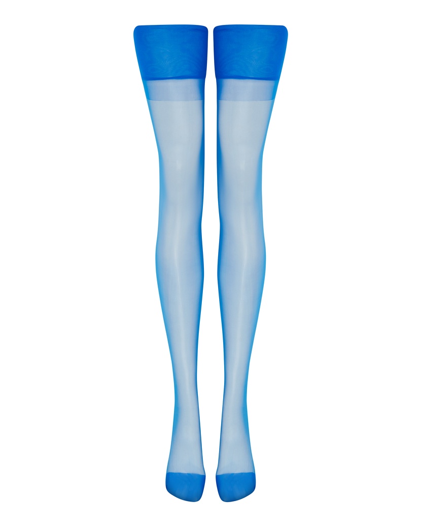 OpaleСиние чулки под пояс с продольным швом Opale