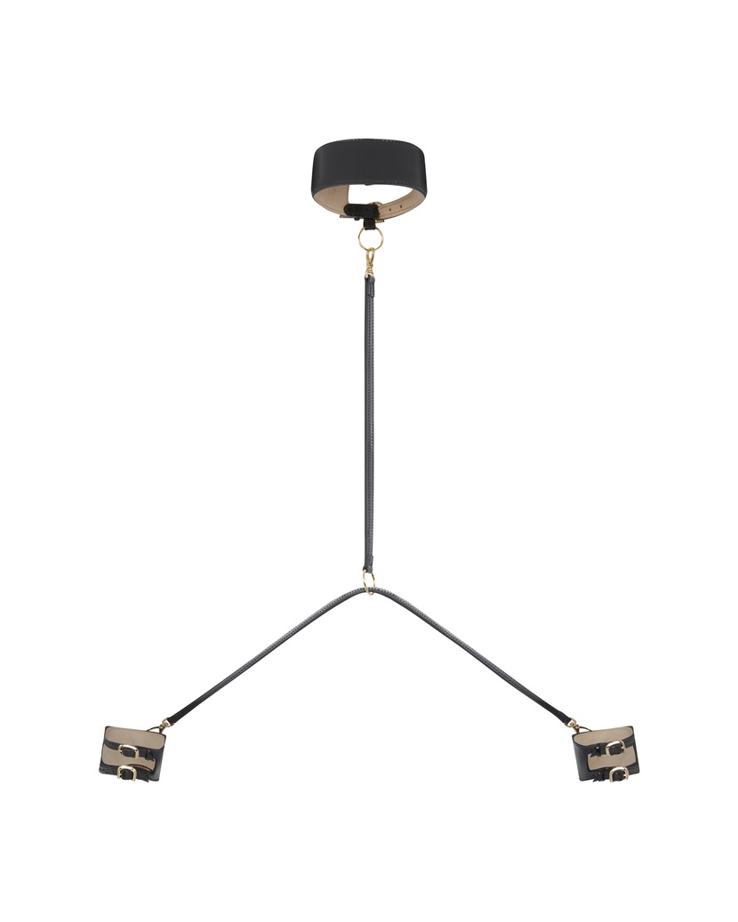 Mary JaneЧерные кожаные чокер и браслеты Mary Jane