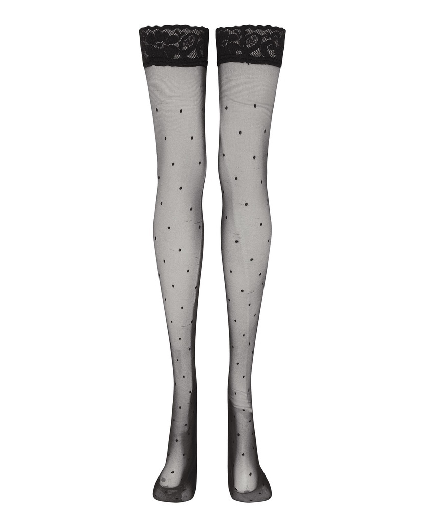 UnaЧерные чулки на резинке Una