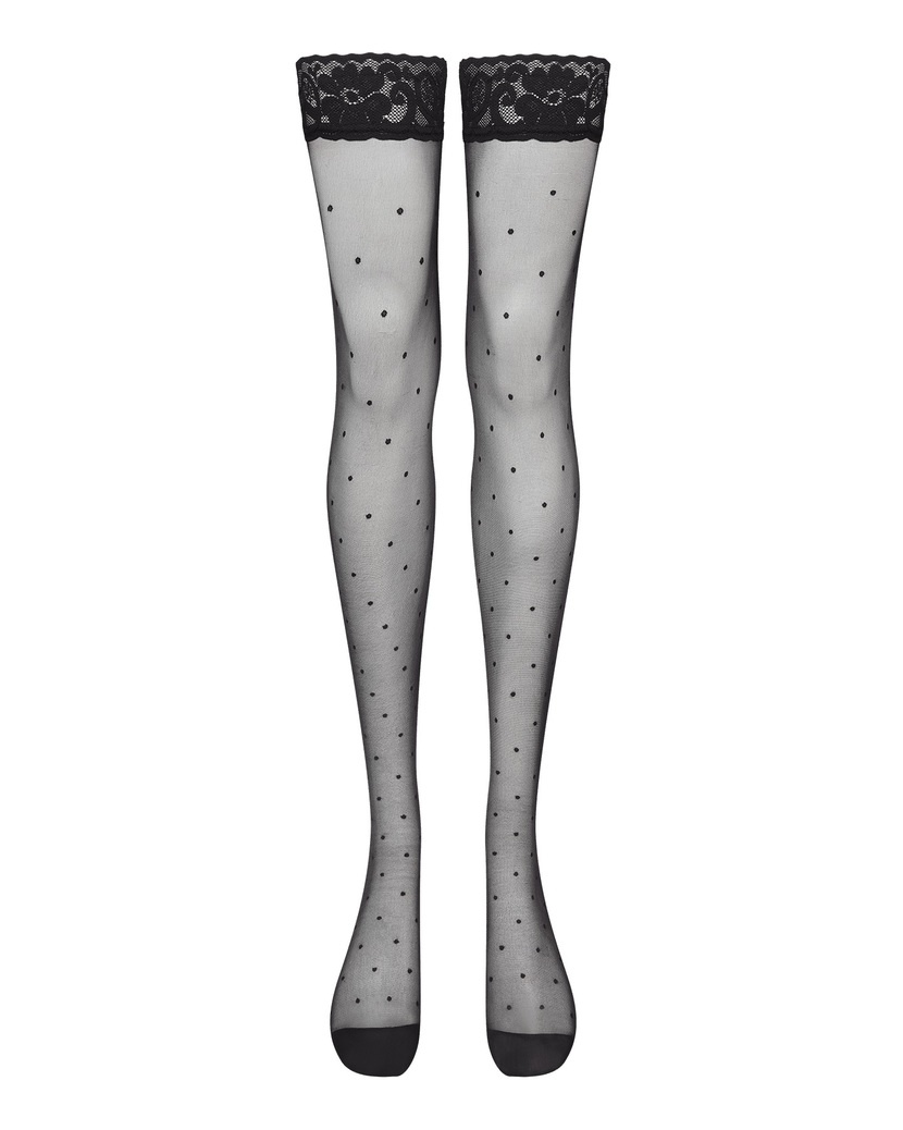 UnaЧерные чулки на резинке Una