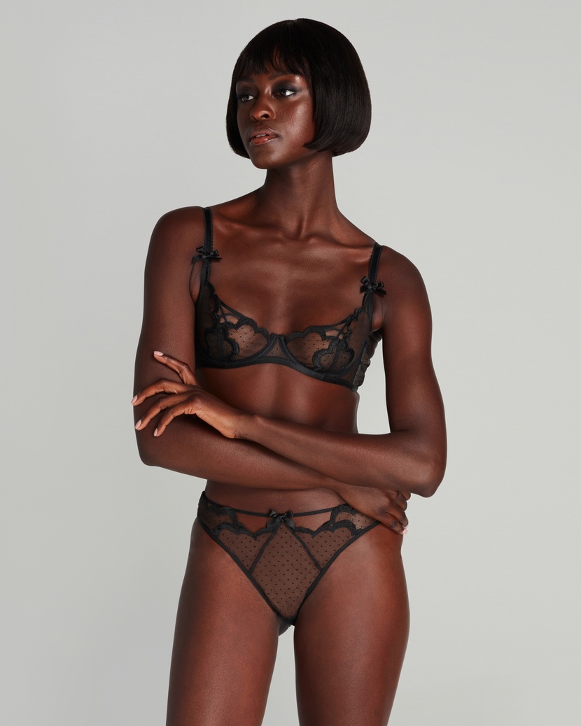 KatanahЧерный бюстгальтер балконет Katanah