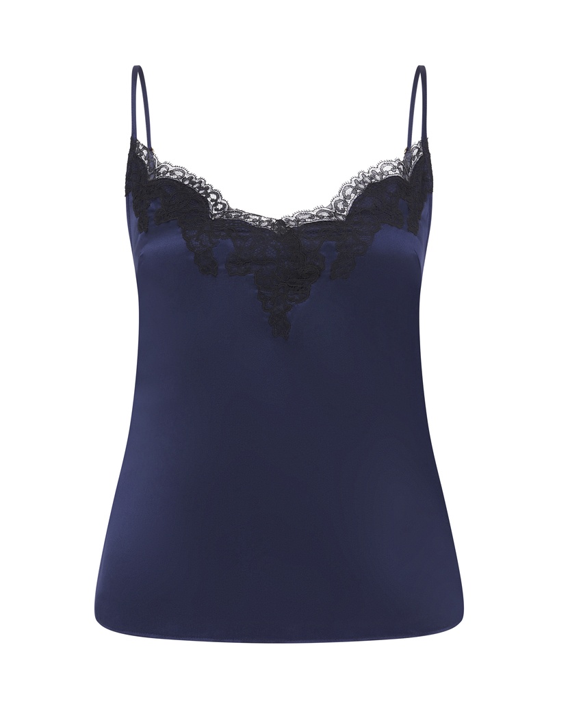 AmeleaСиний пижамный топ из шелка и кружева Amelea