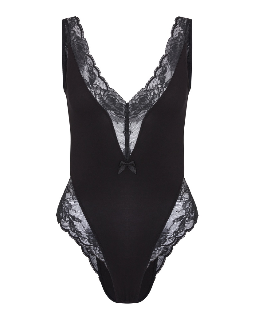 CasiaЧерное боди с кружевом Casia