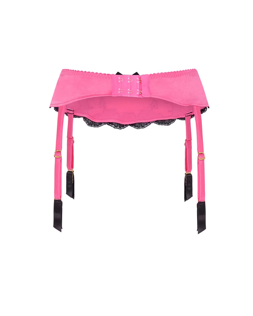 MollyРозовый шелковый пояс для чулок Molly