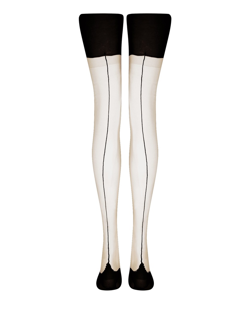 OraЧулки под пояс цвета шампань с продольным швом Ora