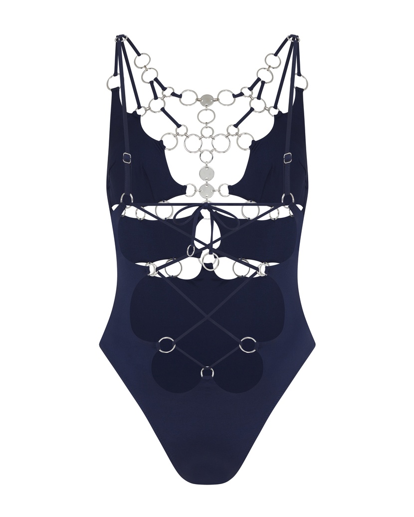 DavineТемно-синий слитный купальник Davine