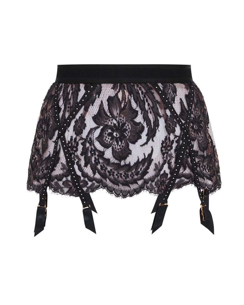 TemptressaРозово-черный пояс для чулок Temptressa