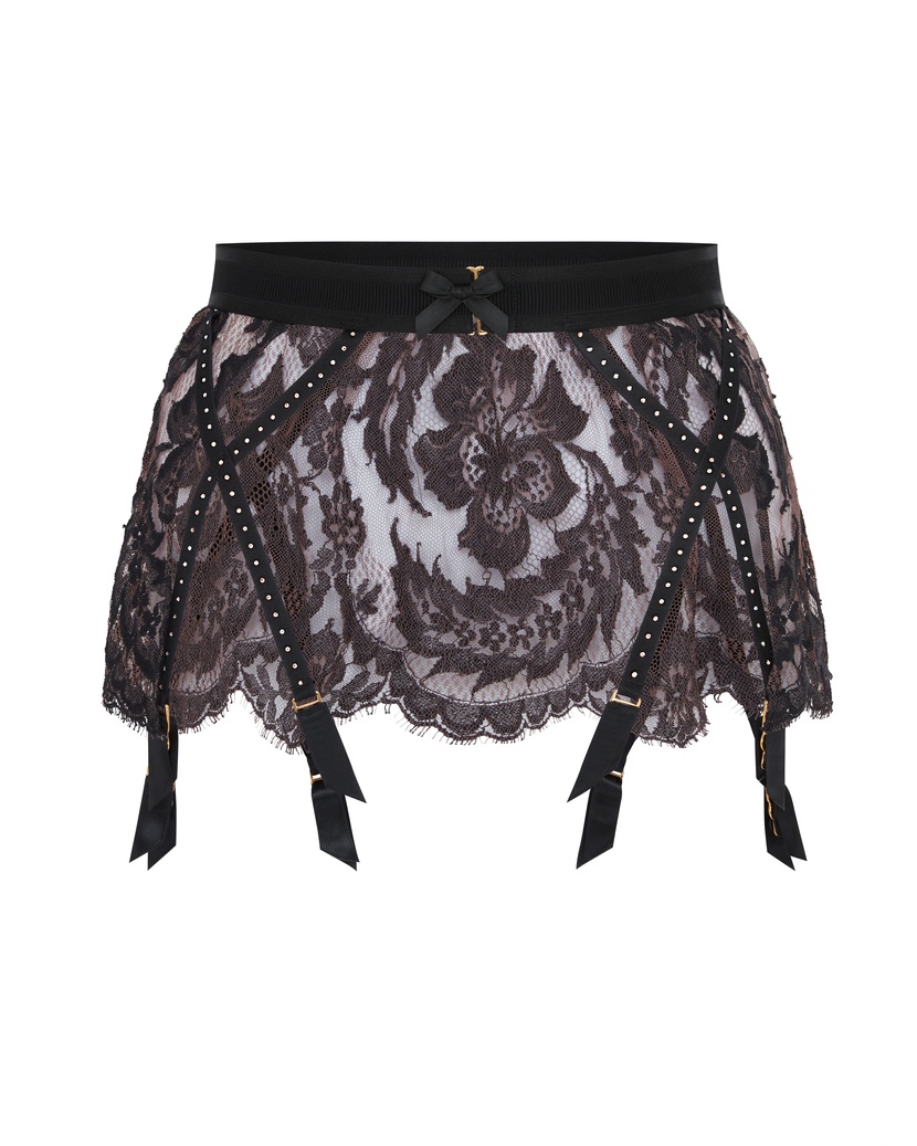 TemptressaРозово-черный пояс для чулок Temptressa