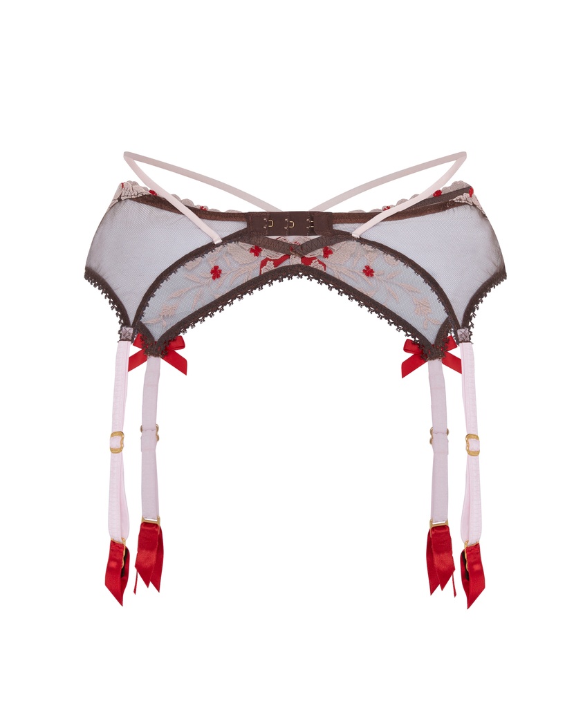 DawneКоричнево-розовый пояс для чулок Dawne