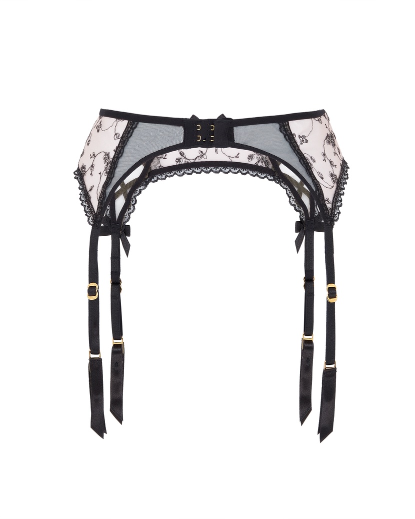 RosaleenРозово-черный пояс для чулок Rosaleen