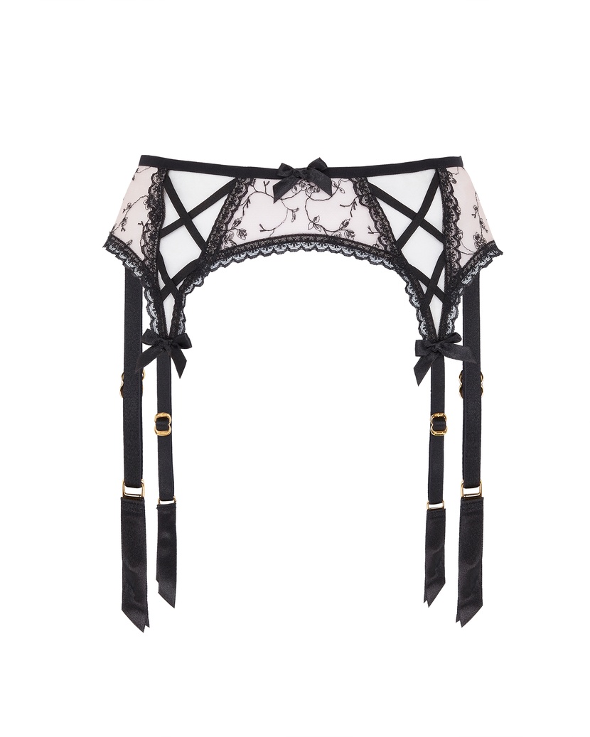 RosaleenРозово-черный пояс для чулок Rosaleen