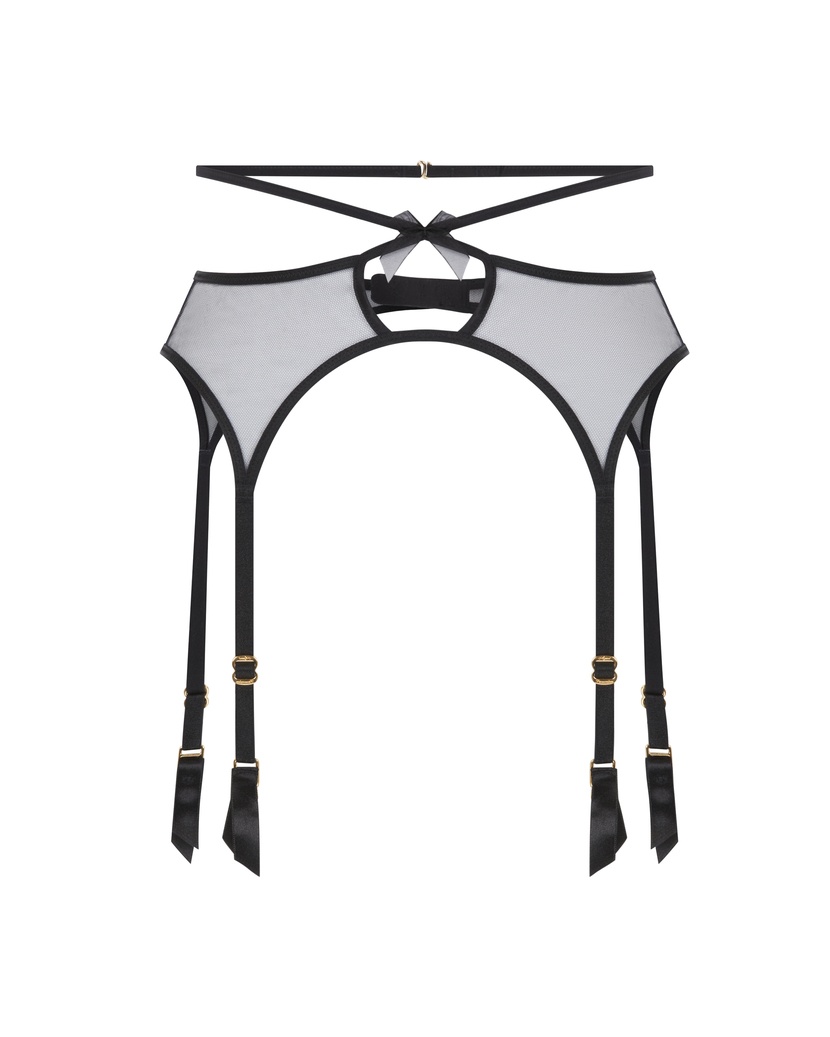 BuffieЧерный прозрачный пояс для чулок Buffie