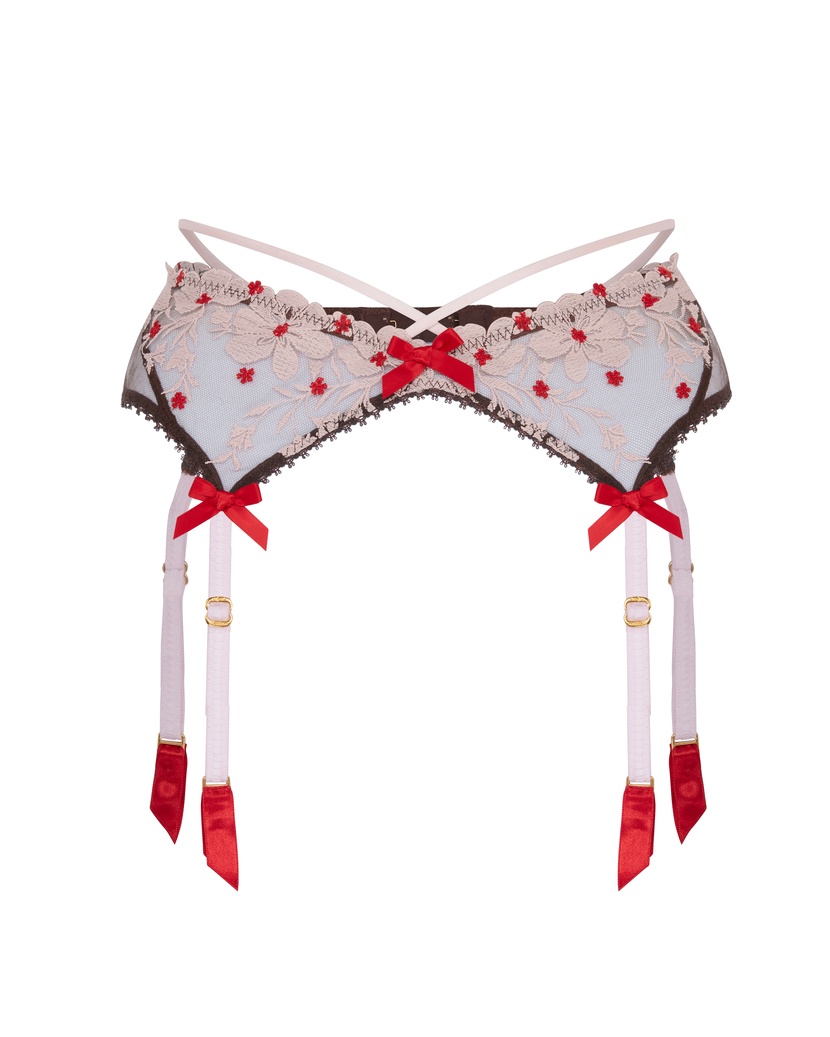 DawneКоричнево-розовый пояс для чулок Dawne