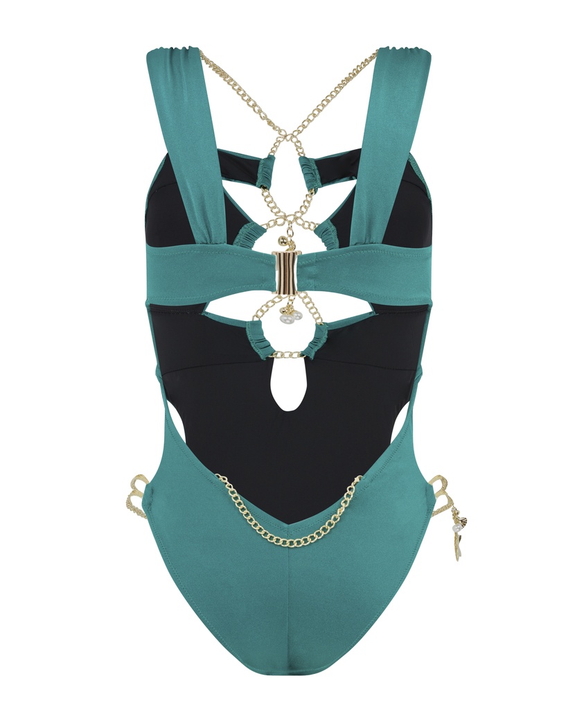 FantisyЗеленый слитный купальник Fantisy