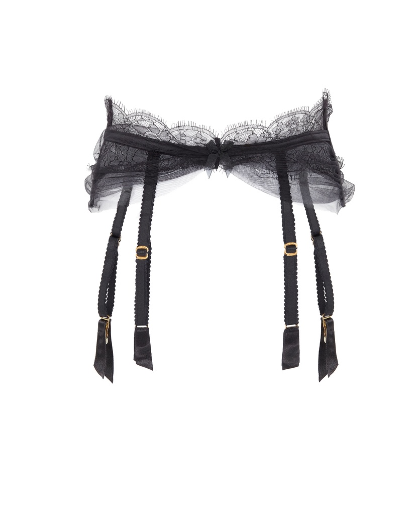 HalleyЧерный пояс для чулок Halley