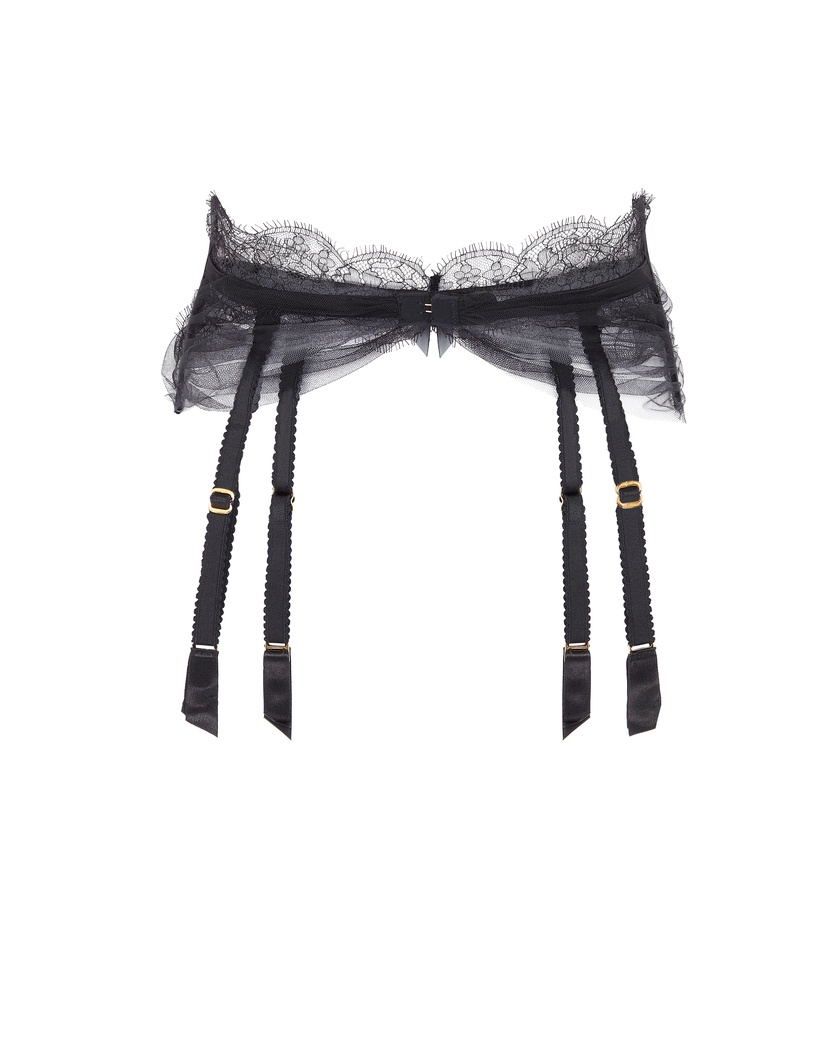 HalleyЧерный пояс для чулок Halley