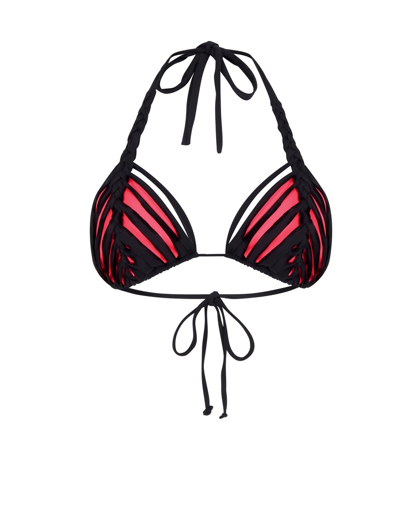 LaticiaЧерно-розовый топ купальника Laticia