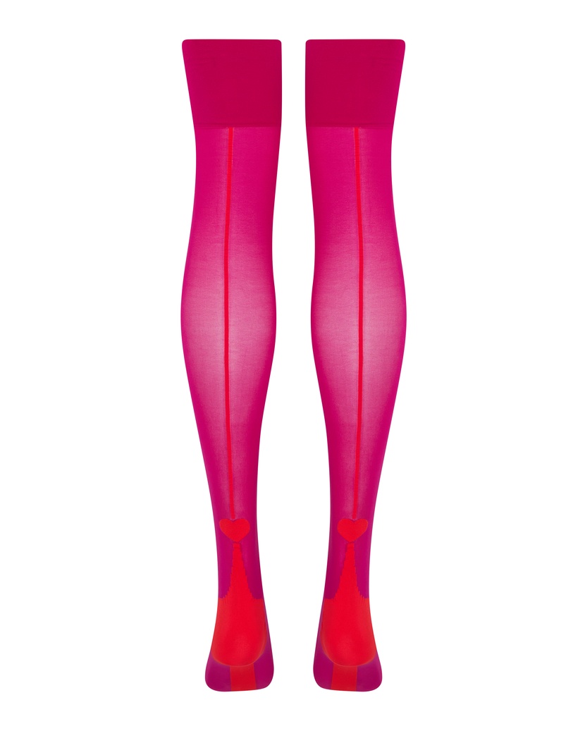 LeaЧулки под пояс цвета фуксия Lea