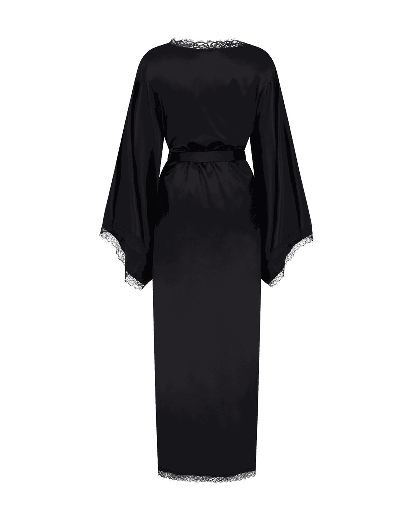 GiseleЧерный длинный халат-кимоно Gisele
