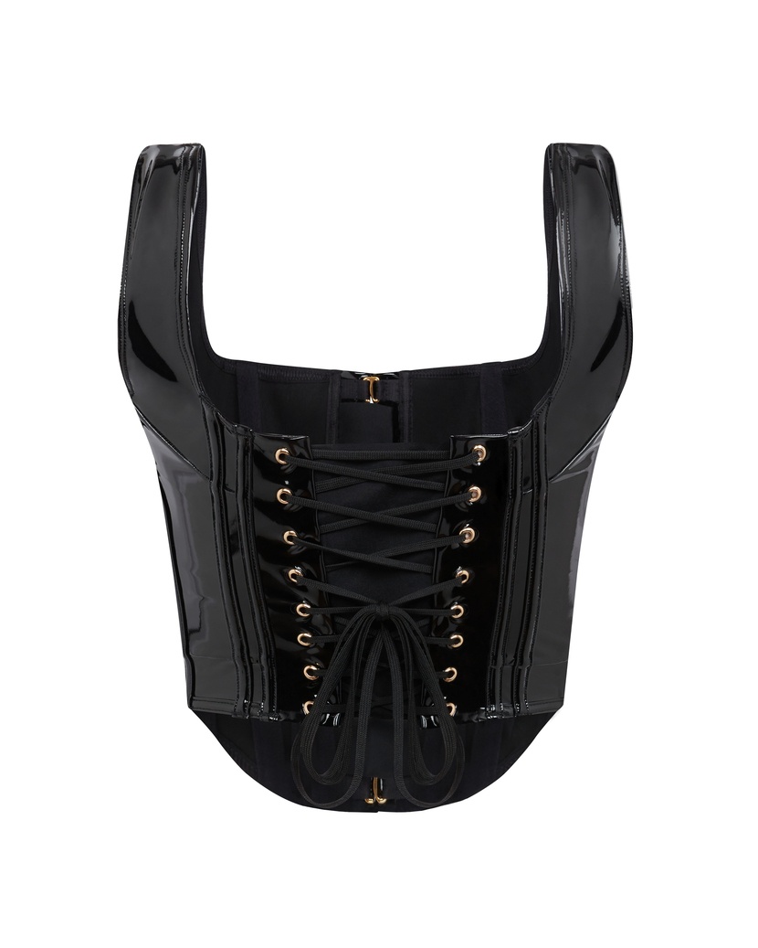 ZenaЧерный глянцевый корсет Zena