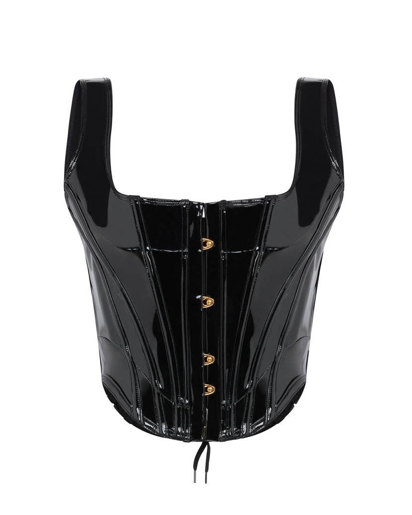 ZenaЧерный глянцевый корсет Zena