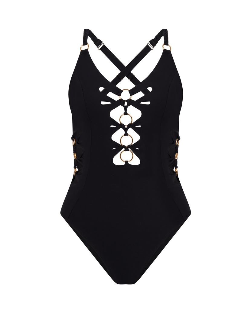 GinnyЧерный слитный купальник Ginny