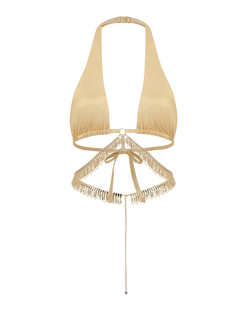CassianaЗолотистый топ купальника Cassiana