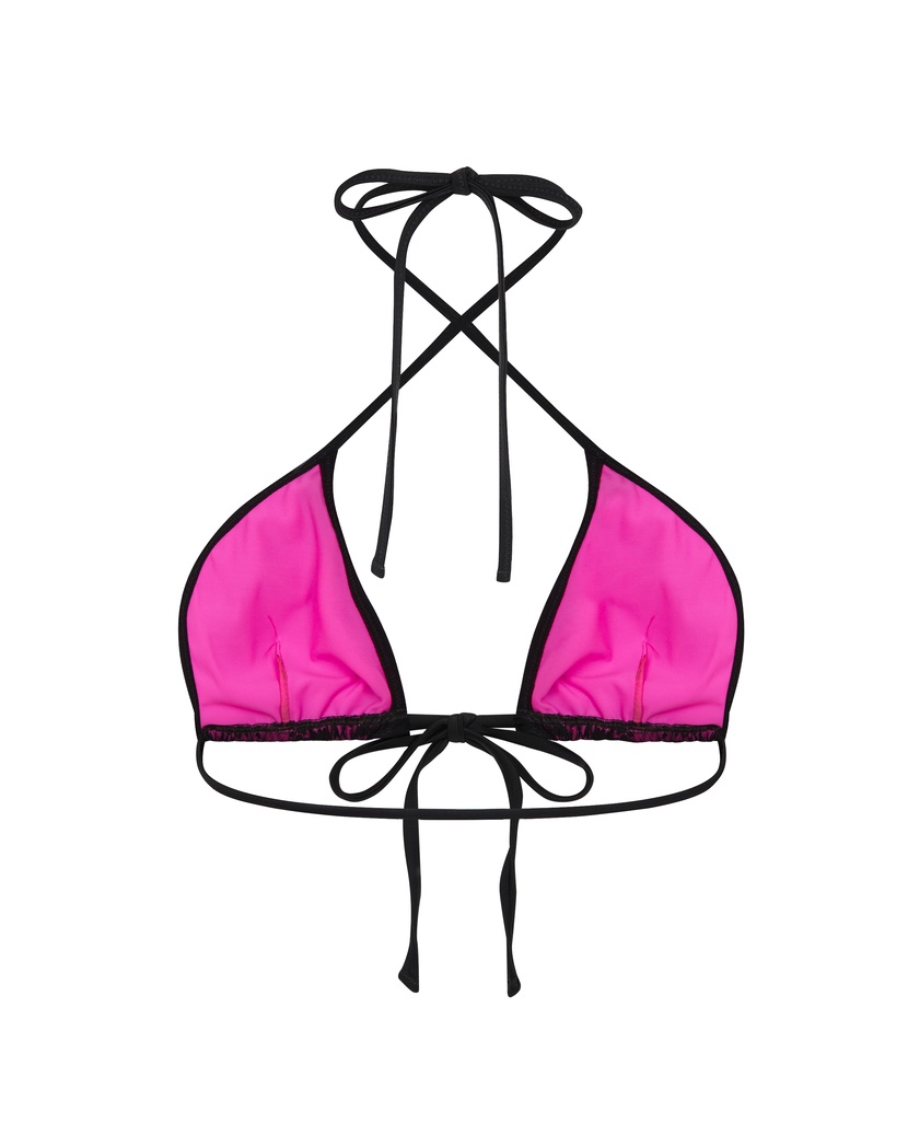 EvelinaЧерно-розовый топ купальника Evelina