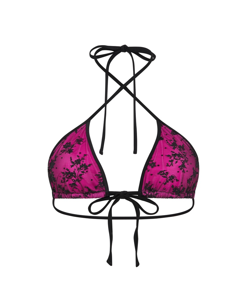 EvelinaЧерно-розовый топ купальника Evelina