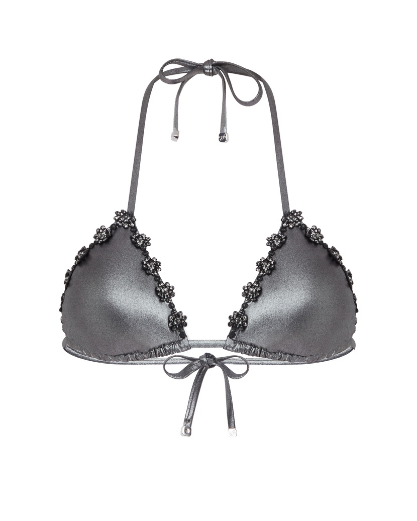 MaiyaСеребристый топ купальника Maiya